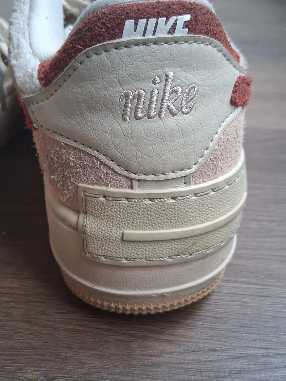 Nike Air Force 1 Sneakers in Cream and Red